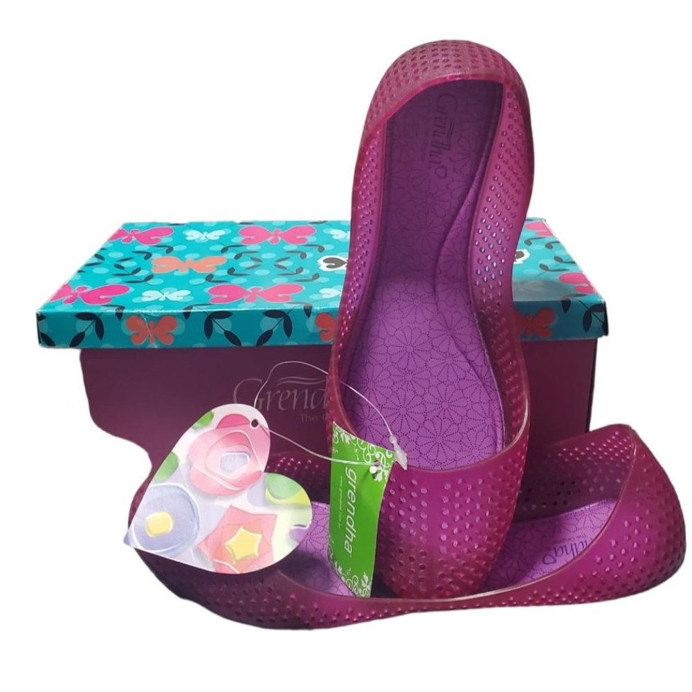 Grendha Ballerina Ballet Flat Shoe Lilac Transparent - Size 9 - NEW